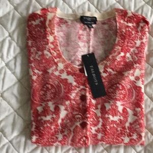 NWT Talbots Hearst pattern merino cardigan, SP